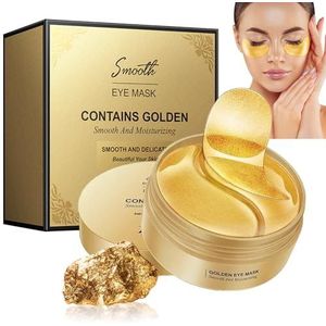60 Stuks Ooglapjes,24-karaats gouden oogmaskers,collageen ooglapjes voor wallen,wallen,rimpels,donkere kringen en wallen, verwijdering van wallen voor mannen en vrouwen