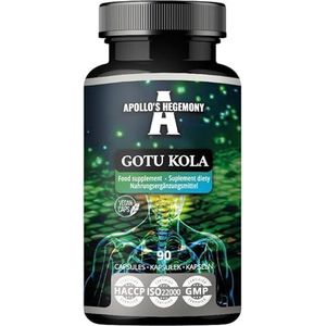 Gotu Kola (Centella asiatica Extract) 400mg, Bevat 20% Asiaticosides (80mg), 90 Veganistische Capsules, 3 Maanden Bevoorrading, Verbetert Mentale Helderheid en Fysieke Aanpassing - Apollo's Hegemony