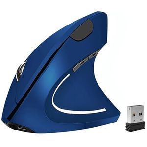 BeWishes Ergonomische Verticale Draadloze Muis 2.4G Oplaadbaar - Optische Hoge Precisie, Verstelbaar 800/1200/1600 DPI voor Laptop, Blauw