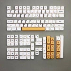 QPSJXN Gepersonaliseerde honingmelk PBT XDA KeyCap Set mechanische toetsenborden MX Switch Engelse Russische Japanse lay-out (JP)