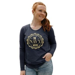 Blue 84 NCAA Officieel gelicentieerd Tri-Blend T-shirt met lange mouwen voor dames, teamkleur, large dames
