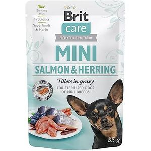 VAFO PRAHA s.r.o. Brit Care Dog Sasz.85g Mini zalm en haring voor gesteriliseerde honden / 24