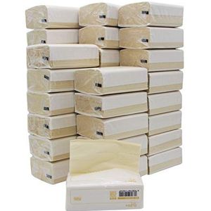 DrDirt Bamboe gezichtsweefsel handdoeken papier in bulk 36 verpakkingen navulling ongeparfumeerde mini reispakketten 3-laags 110 stuks 110 vellen