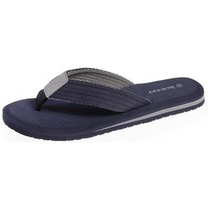 Isotoner Teenslippers voor heren, breed touw en tweekleurige zool, Marineblauw, 43 EU