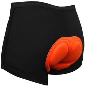 AMEEDA Fietsen Shorts Heren Zwarte Fiets Fietsen Shorts Effen Comfortabel Ondergoed Spons Gel 3D Gewatteerde Fiets Shorts, Oranje, XL
