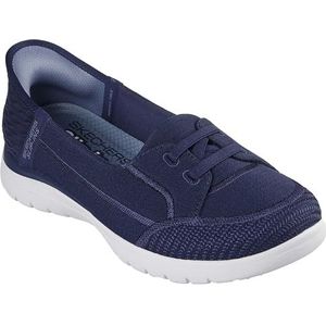 Skechers On-The-go Flex – eersteklas platte slippers voor dames, marineblauw grijs, 36 EU