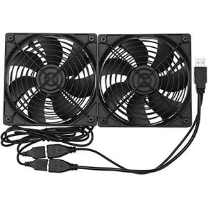 YINETTECH Dual 120 mm USB-ventilator met 2-in-1 USB-stekker, compatibel met PS4, compatibel met etc., USB, 120 mm, computerventilator voor ventilatie en afvoerventilator