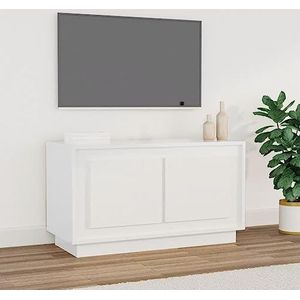 AJJHUUKI Entertainment Centra & TV Stands TV-meubel Hoogglans Wit 80x35x45 cm Engineered Houten Meubels