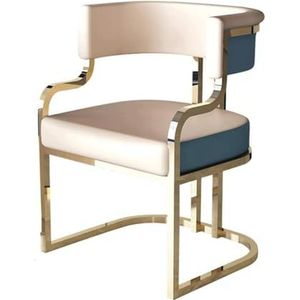 Eetkamerstoel Scandinavische eetkamerstoelen Met leer beklede eetkamerstoel met metalen poten Keukenstoelen Fauteuil met lage rugleuning Eetkamerstoel Eenvoudig