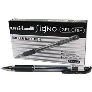 Uni-Ball SigNo gel-inktroller, comfortabele grip Signo gelgreep 12 Stuk Schwarzes Gel