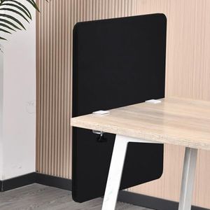 Klembaar akoestisch bureauscherm gemonteerd privacypaneel, lengte: 50 cm, 60 cm, hoogte: 60 cm/23,6 inch, draagbaar cubiclepaneel for werk(Black,WXH-60X60CM/23.6X23.6IN)