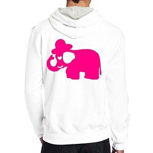 Mannen Custom Pullover Hoodie House Dance Hooded Sweatshirt, Wit, XL