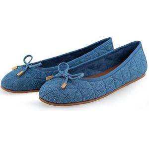 Aerosoles Pia Ballet Flat voor dames, Medium blauw gewatteerd denim, 10.5