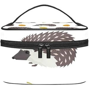 Wilde dieren bladeren make-up organizer tas, reismake-up tas organizer case draagbare cosmetische tas voor vrouwen en meisjes toiletartikelen, Meerkleurig, 22.5x15x13.8cm/8.9x5.9x5.4in