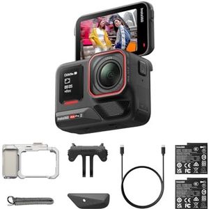 Insta360 Ace Pro 2 Xplorer Bundle-8K waterdichte actiecamera, co-ontworpen met Leica, 1/1,3"" sensor, dubbele AI-chip, toonaangevende weinig licht, straatfotografie, maanlicht zilver, dubbele batterij