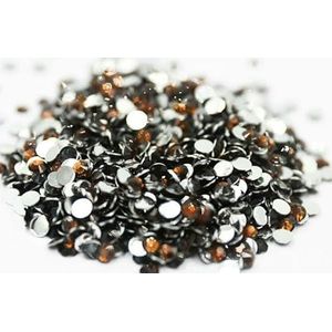 Groot pakket 2-6mm Hars Flatback Kristallen AB Zilveren onderkant Hars Niet-hotfix Strass Steentjes Nail Art Strass Kledingstuk-Donkere Koffie-4.0mm SS16-10000st