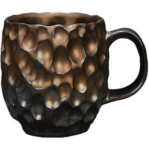 cups Vintage steengoed koffiemok 260ML creatieve keramische beker multifunctionele theekopje drinkbeker for koud/warm (kleur: cyaan) koffie (Color : Brown)