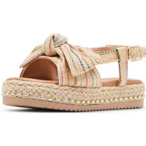 Steve Madden Oladie platte sandalen voor meisjes, Natuurlijke kleuren, meerkleurig, 1 Little Kid