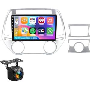 Android 14.0 2 Din Autoradio 9"" Touchscreen Auto Stereo voor Hyundai i20 2012-2014 met Draadloze Carplay Android Auto GPS navigatie AHD Omgekeerd beeld Stuurwielbediening(A,S-1(2G+32G))