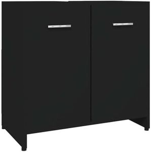 vidaXL Badkamerkast 60x33x61 cm bewerkt hout zwart