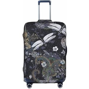 OdDdot Grappige ananas print stofdichte koffer beschermer, anti-kras koffer cover, reizen bagage cover, Libellen Grijs, XL