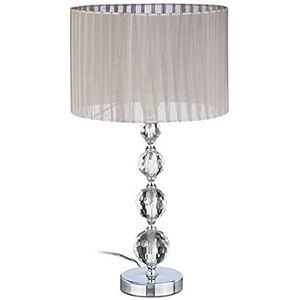Relaxdays Nachtlamp Kristal - Designerlamp - Tafellamp - Ronde Lampenkap - Leeslamp - Lamp
