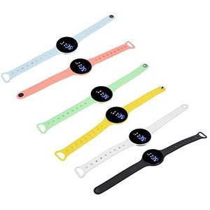 Elektronisch Horloge voor Kinderen, Digitaal Horloge voor Kinderen, Siliconen Polsbandje, Waterdicht, Prachtige Harsspiegel voor Studenten voor Dagelijks Gebruik (Wit)