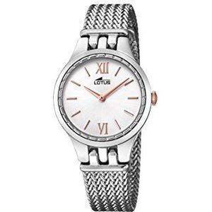 Lotus Watches Dames datum klassiek kwarts horloge met roestvrij stalen armband 18446/1