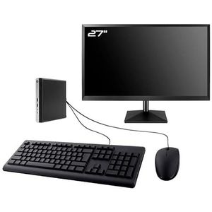 PC HP ProDesk 400 G4 DM, 27 inch monitor Intel I7-8700T RAM, 8 GB SSD, 960 GB W11 WiFi (gereviseerd)