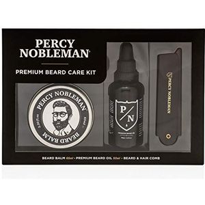 Percy Nobleman Premium Beard Care Kit, een Limited Edition Beard Grooming Kit, met een Premium Beard Oil, Beard Balm en Vouwkam