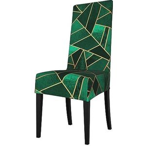 KemEng Emerald en koperen lijnen, stoelhoezen, stoelbeschermer, stretch eetkamerstoelhoes, stoelhoes voor stoelen