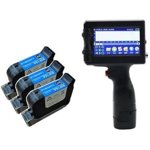 Handheld inkjetprinter, Intelligente hand-held inkjetprinter Meertalig schakelende inktcartridge codeert niet 12,7 mm karton plastic,Kantoorprinter(Three ink cartridges)