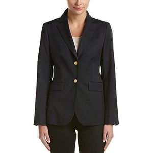 Brooks Brothers Klassieke pasvorm stretch wollen blazer met twee knopen voor dames, marineblauw, 38