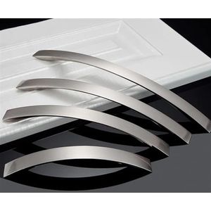 IZNIDUGK Geborsteld zilver aluminium keukendeurgrepen kastgrepen ladeknoppen kledingkast deurgrepen moderne stijl 1 stuk (kleur: 3044-160)