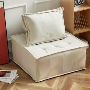 Luxe minimalistisch blok zitzakje bank |Trendy moderne vierkante stoel |Ideaal voor kleine ruimtes en slaapkamers |Comfortabele en stijlvolle bankstoel |Multifunctio White