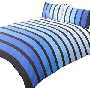 Rapport SoHo Beddengoedset met blauwe strepen, voor tweepersoonsbed, blauw