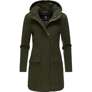 MARIKOO Leilaniaa Winterjas voor dames, warme wollen jas met capuchon, XS-XXL, forest green, XL