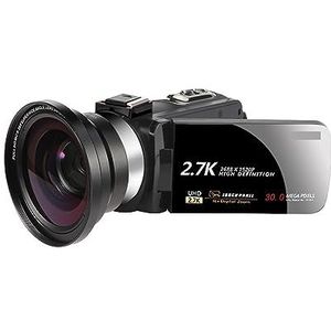 2.7K Video Camera Digitale Camcorder For Thuisgebruik 16X Zoom 30MP Vloggen Webcam 3.0 Draaien Touch Screen Heldere Gedetailleerde Beelden(With Lens)