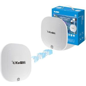 Draadloze Bridge, KuWFi Point to Point/Multipoint WiFi Bridge, Outdoor CPE met 1000 Mbps LAN-poort, outdoor access point met 17dBi gain antenne, 10+km verbindingsbereik, voor CCTV/camera, 2 stuks