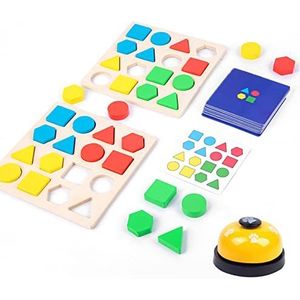 2 Pcs Puzzel Geometrisch Speelgoed | Verbetering van hand-oogcoördinatie Educatief speelgoed Snel koppelen bordspel | Educatief speelgoed Shaper Sorter Houten puzzels voor kinderen, jongens, Qiongni