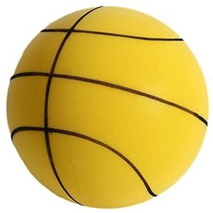 Mini spons basketbal, schuimbal rubberen basketballen strandbal kleine springballen geweldig binnen- en buitenplezier voor kinderen volwassenen geel
