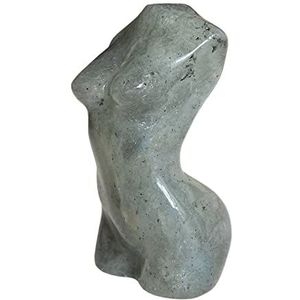 Manekieko Natuurlijke maansteen helende kristal vrouwelijk model figuur sculptuur, 50 mm gesneden zak palmsteen kantoordecoratie