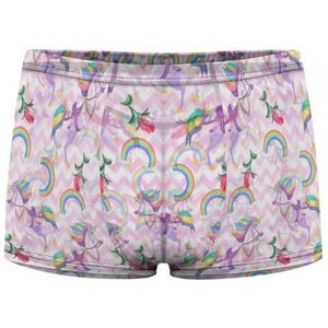 Leuke Witte Eenhoorns Met Regenboog Haar Heren Boxer Slips Sexy Shorts Mesh Boxers Ondergoed Ademend Onderbroek Thong