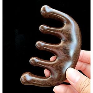 Multifunctionele meridiaan massage kam hoofd stimulator hoofdhuid grote tand sandelhout haaruitval kam 1 stuk (kleur: massage kam O)