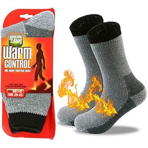 JARSEEN Warme thermo-wintersokken met dichte pluche en wol, dikke zachte laarssokken voor dames en heren, Nieuw grijs, 37-42 EU