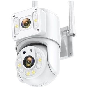 Bewakingscamera, 8MP IP-bewakingscamera's Dual Lens PTZ Outdoor Waterdichte beveiligingscamera Menselijke detectie Tracking Full Color Nachtzicht(1PCS-6MP-Camera)
