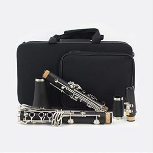 Professionele klarinet Hoge Kwaliteit Klarinet ABS 17 Key BB Tone Platte Messing Knop Verrekijker Klarinet Met Schoonmaakdoekje Case windinstrument