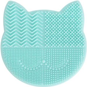 Make-up borstel Reinigingsmat Met Drooghouder Pennen Borstels Rack Plate Borstel Droogrek Manicure Varkenshaar Reinigingsmiddel Getextureerde Kat Cosmetische Vitrin, Groen