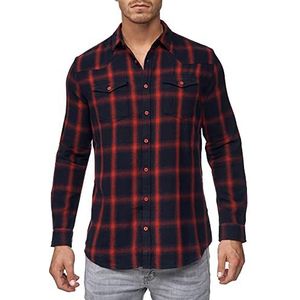 INDICODE Heren Altin Shirt | Flanellen hemd Red M
