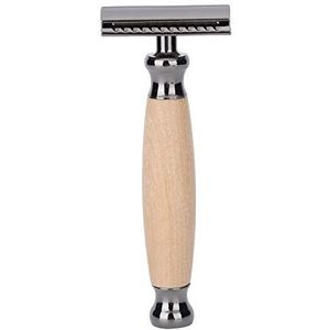 Houten, mannen met houten handvat draagbare dubbele rand baard lichaam tondeuse (kleur: F1)